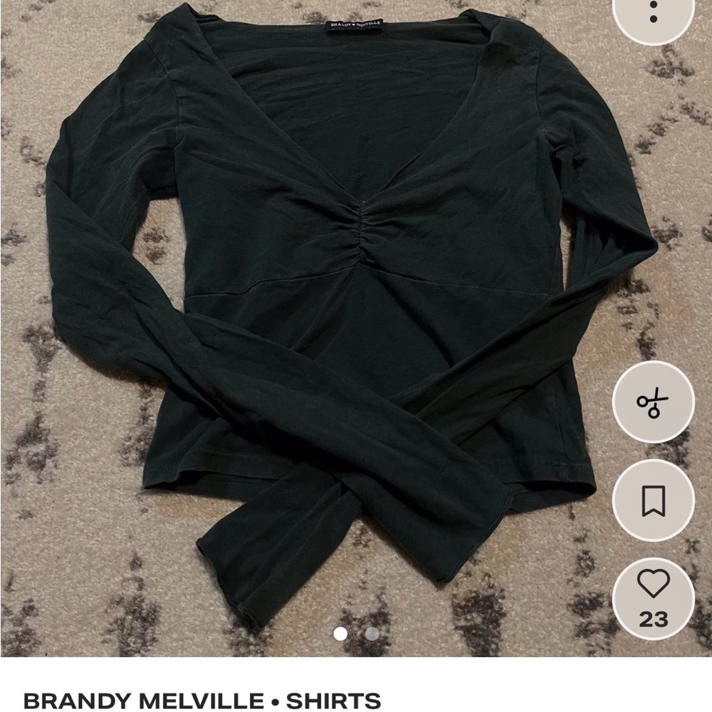 Brandy Melville Dark Green Gina Long Sleeve Top